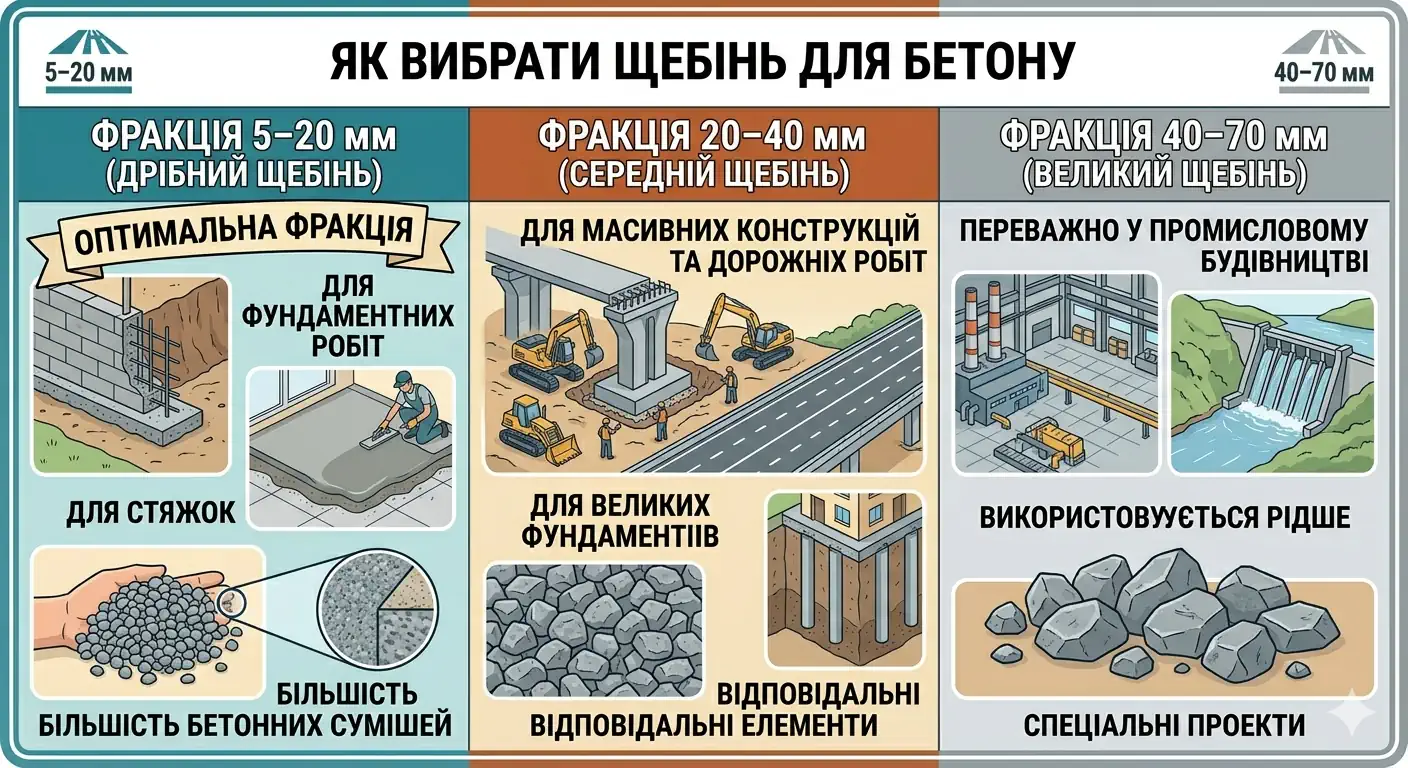 Как выбрать щебень для бетона — советы от Марктранс