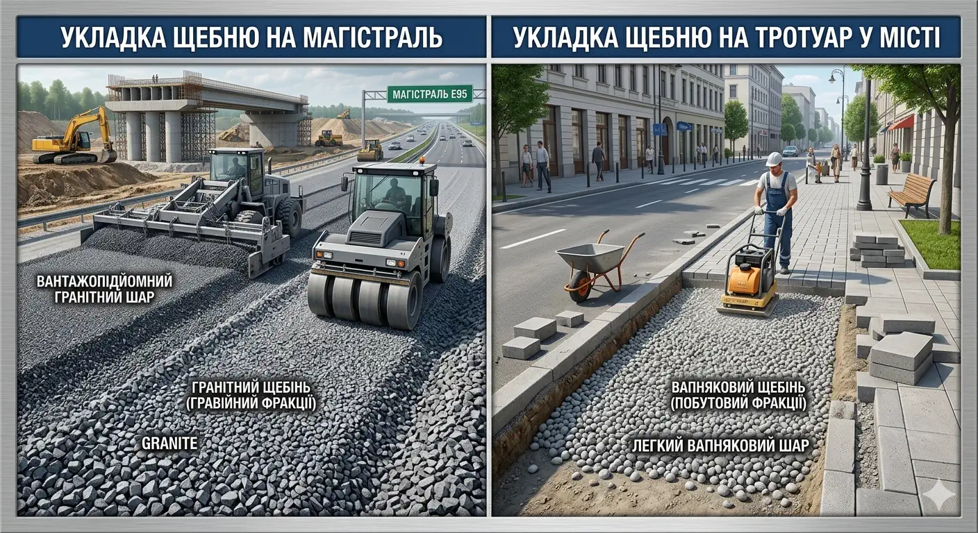 Гранітний vs вапняковий щебінь: що краще?
