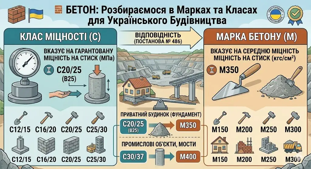 Бетон: разбираемся в марках и классах для украинского строительства